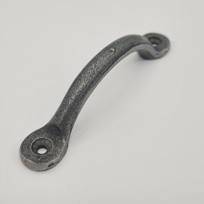 Cast Antique Iron Bow Handle with Penny Ends 100mm