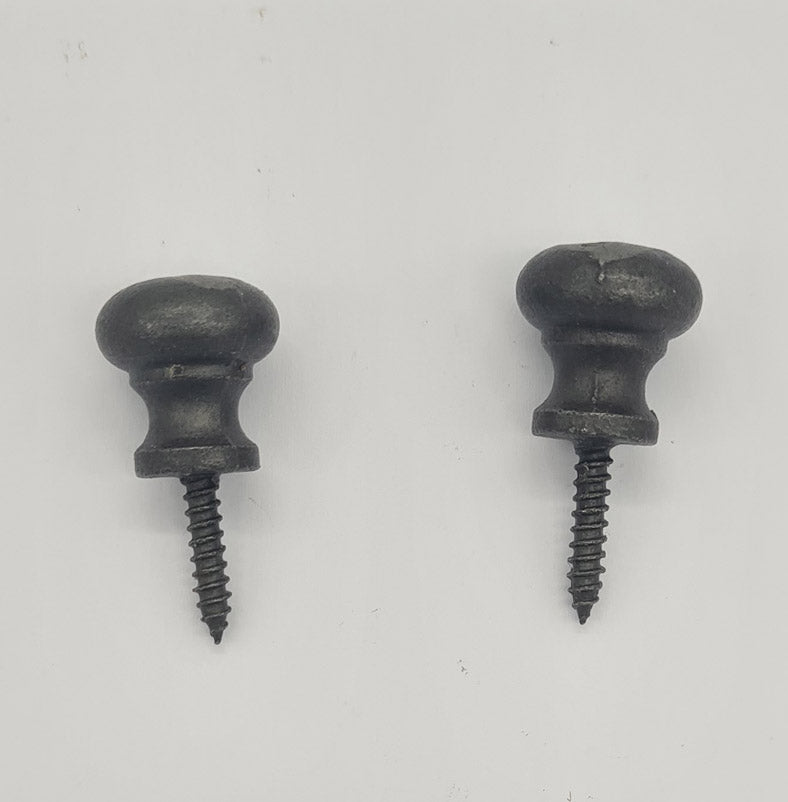 Cast Antique Iron Bureau Button Knob Screw In 16mm