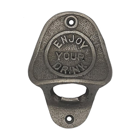 Bottle Opener Antique Style Cast Iron ENJOY YOUR DRINK